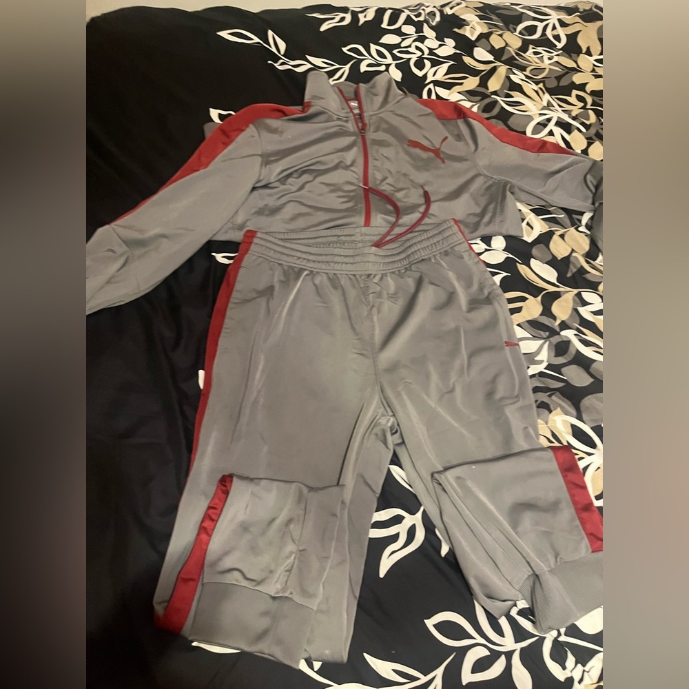Gray and Red Tracksuit